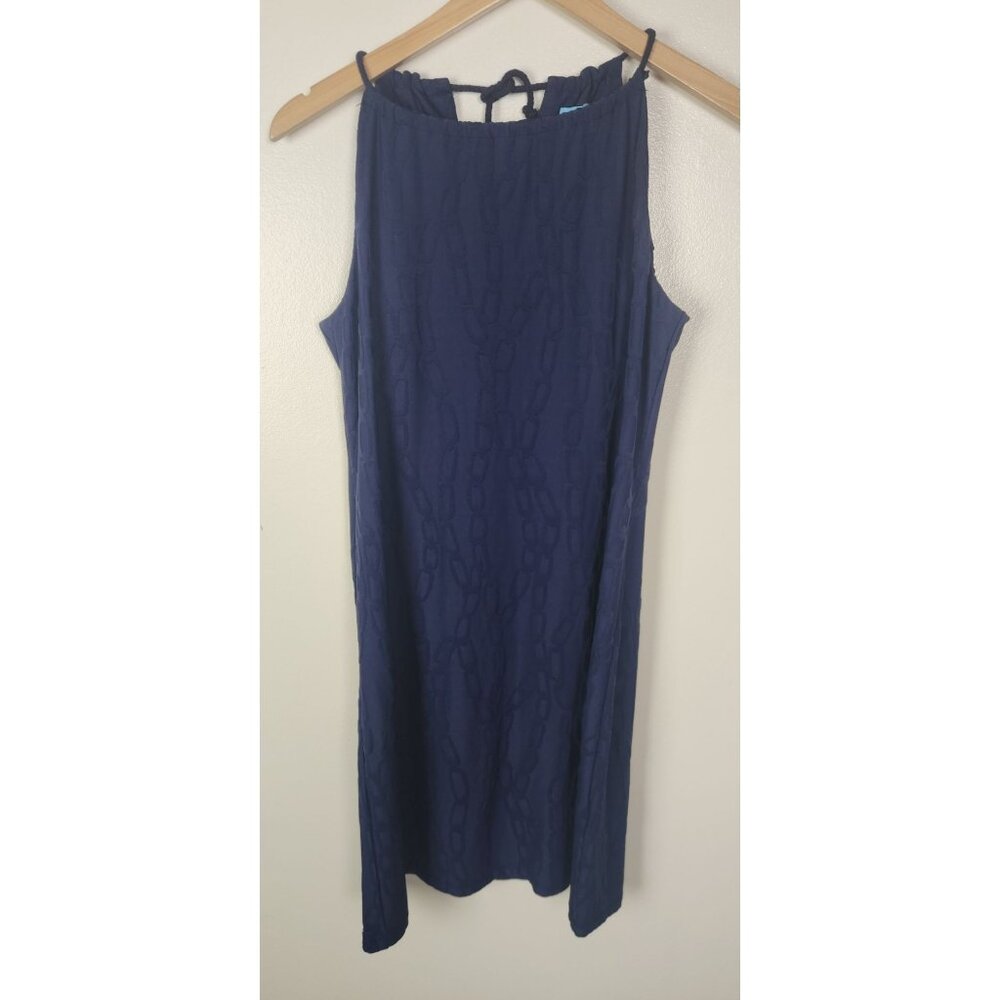 J.McLaughlin Women's Sz. S Navy Blue Mini Chain Embossed Dress